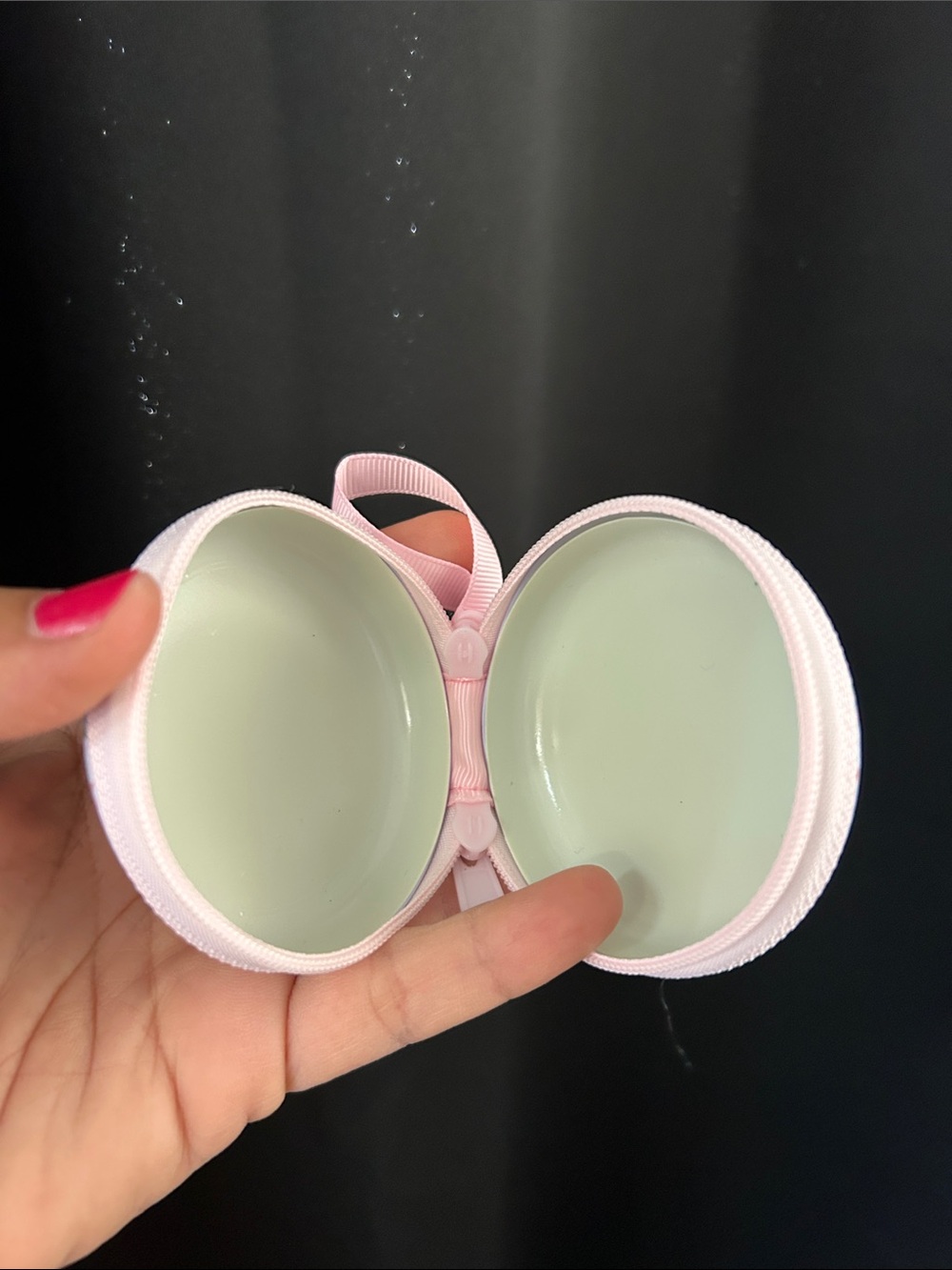 Pink Flamingo Round Zip Pouch earplug/ coin case - Picture 4 of 5